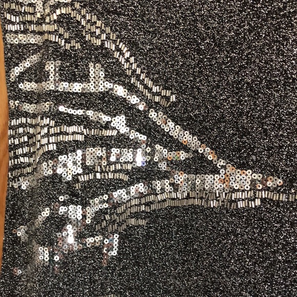 NWT Le Chateau silver sweater with sequins and beads - Picture 2 of 3